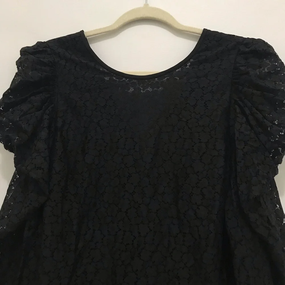 Kate Spade New York Flora Lace Puff Sleeve Blouse Size 14